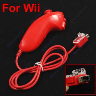 Wired Controller Nunchunk Nunchuck for Nintendo Wii Red  