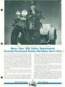 Vintage 1930s HARLEY DAVIDSON Servi Cars~POLICE MOTORCYCLE~Orig 