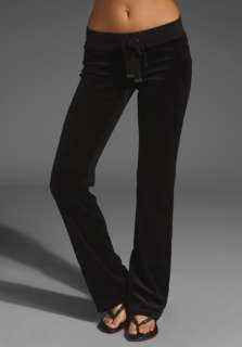 JUICY COUTURE Slim Leg Pant w/ Grosgrain Tie in Black at Revolve 