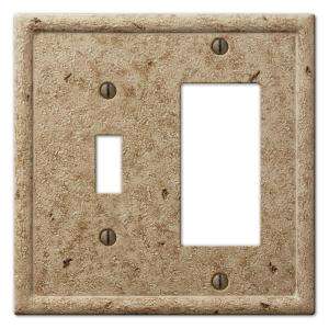 Creative Accents 2 Gang Faux Stone Combination Toggle Switch/Rocker 