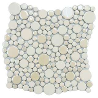 Merola Tile Cosmo Bubble Almond 11 1/4 In. X 12 In. Porcelain Mosaic 