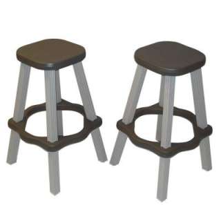 Leisure Accents 26 in. Portabello Resin High Bar Stools (Set of 2 