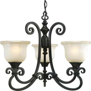 Guildhall Collection Forged Black 3 light Chandelier