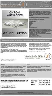 Auto Adler Sticker Tattoo Chromaufkleber Aufkleber NEU  