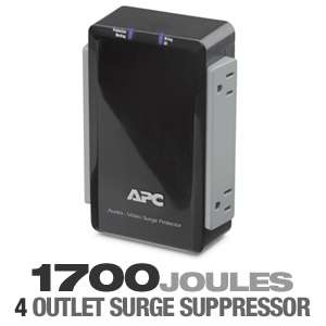 APC P4V Audio/Video Surge Protector   4 Outlet, 120V, Coax Protection 