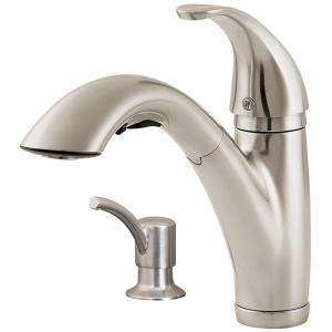   or4 Hole Pull Out Kitchen Faucet with Soap Dispenser in StainlessSteel