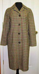 Vintage 1940s Tweed Wool Lined Trenchcoat Coat Ladies Antique Fasion 