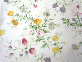 Da55 Per Meter White Yellow Red Flower Linen Sofa/Cushion Cover Fabric 