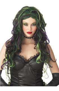 Wicked Witch Halloween Costume Wig (Black/Purple/Green)  