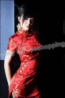 Chinese Womens Dragon&Phoenix Mini Cheongsam Evening Dress/QiPao 