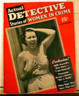 1937 ACTUAL DETECTIVE STORY WOMEN IN CRIME Mag Vol 1 #1  