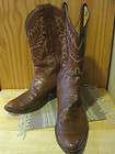 Vintage JUSTIN Western Cowboy Boots Brown Leather Mens 