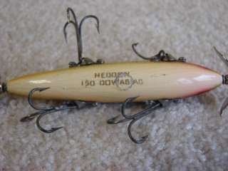 Vintage Heddon Dowagiac 150 ~ 5 Hook ~ Gold Eyes Fishing Lure  