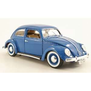 VW Käfer, blau, 1955, Modellauto, Fertigmodell, Bburago 1:18:  