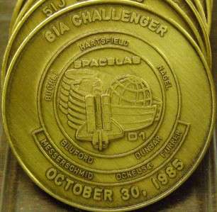 STS 61A CHALLENGER FLIGHT SHUTTLE NASA MISSION COIN  