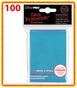 100 Ultra Pro DECK PROTECTOR Standard Size Card Sleeves Light Blue mtg 