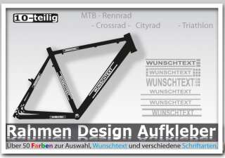Fahrrad Aufkleber   Wunschtext   Beschriftung MTB Rennrad Sticker 