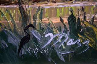   FLORIDA ART, MAZZ RADIANT FIRE SKY EVERGLADES, Tropical Oil Painting