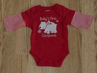NWT Baby Boys or Girls 1st Christmas Shirt SZ Newborn Red  