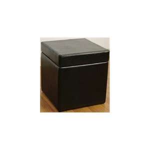  4D Concepts Black Faux Leather Storage Cube   554664: Home 