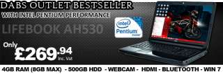 Fujitsu AH530 15.6 Intel Pentium Win7 Laptop  