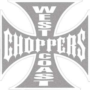   New, WEST COAST CHOPPERS Small SILVER Sticker / Decal