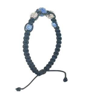   Bracelet de Perles Saphir Bleu Diamant Bijoux Sterling Silver 