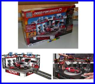 Mega Bloks Stupendo SET Kit NEED FOR SPEED Audi GARAGE Auto Tipo Lego 