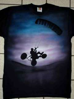 Airbrushed Power Kite Buggy design No3 Painted on a new Black T Shirt 