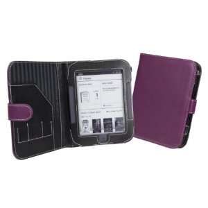   Nook Simple Touch Reader Leather Cover Case (Book Style)   Purple