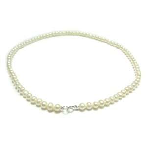   MM White Freshwater Pearl Necklace Natural Diamond Jewelry