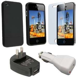  Case + USB Travel Home Wall Charger + AC Car Charger Adapter 