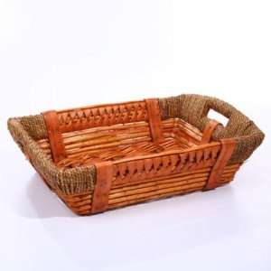  Heavy Wicker Tray   Basket WIth Handles Case Pack 20 