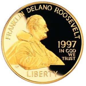 Franklin Delano Roosevelt 1997 Coin Vinyl Car Bumper Sticker Decal 5 