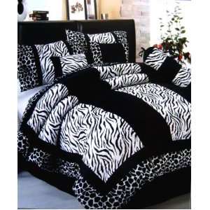   Bag 7 pc. Comforter Bedding Set   White Tiger Style: Home & Kitchen