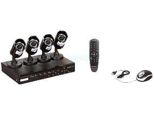 Kguard 4 Camera+8 Channel DVR with Remote Web / Mobile Phone Access 