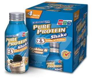 Pure Protein Cookies n Cream, 23 Gram, 4   12 oz Bottles 