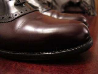   Shelton Mens Black & Burgundy Leather Oxford Dress Shoes Sz 9.5B