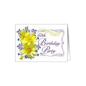  60th Surprise Birthday Party Invitations Yellow Daisy 