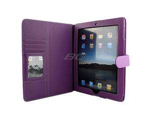    GTMax Purple Wallet Leather Case for Apple iPad 2