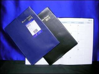 2012 Large Monthly Planners Navy Black 10 x 7 Irreg  