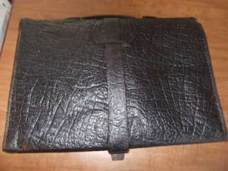 Vtg Antique Black Leather Lawyer Doctor Legal Medical Bag Carrier Old 