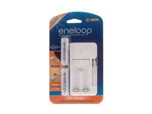   Eneloop 2 AA NiMH Pre Charged Rechargeable Batteries with USB Charger