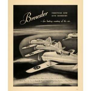  1940 Ad Brewster Aeronautical Aircraft Planes Air Force 