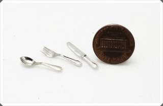 Dollhouse Miniature kitchen tool spoon fork knife 20mm.  