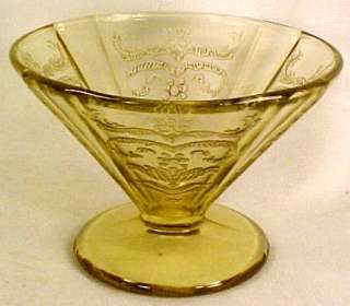 Amber Depression Glass MADRID CONE SHAPED SHERBET  