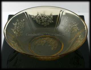 Federal Glass Sharon Cabbage Rose Amber Bowl Depression Glass  