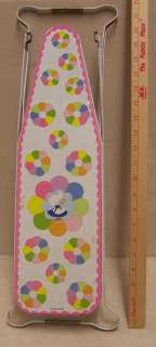 Vintage Metal Toy Ironing Board by Ohio Art Rainbow Flowers & Hearts 