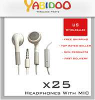   25 Headphones with Mic For Apple iPods, Iphones, and iPads. USA  