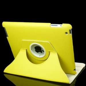 Degree Rotating Stand Smart Cover Leather Case (Yellow) for Apple iPad 